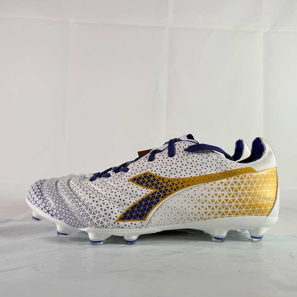 Diadora Brasil Elite GR LT LP12 Soccer Cleats Mens 11 White Gold Blue NIB